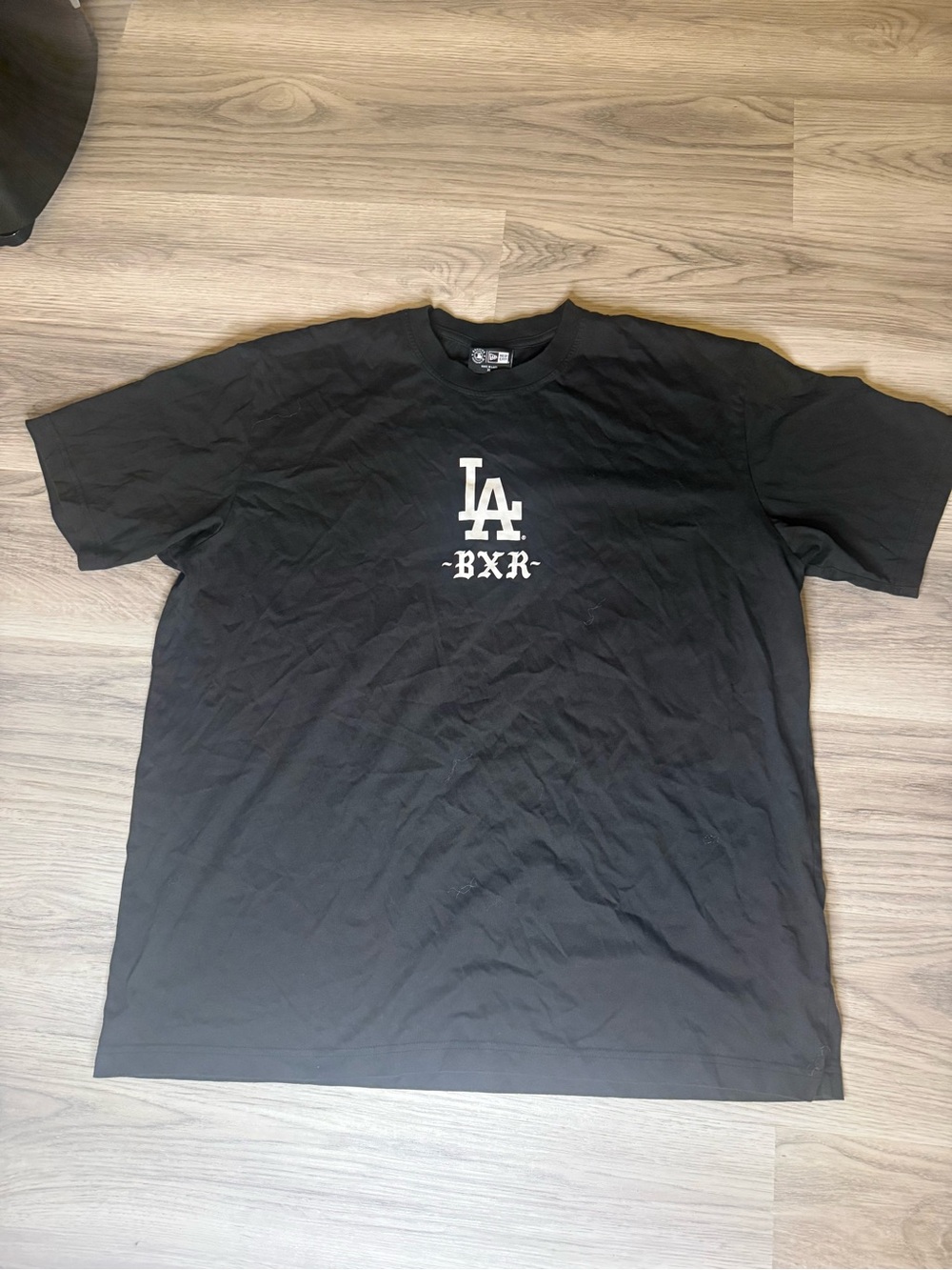 New Era Black Tee with White LA BXR Chest Logo